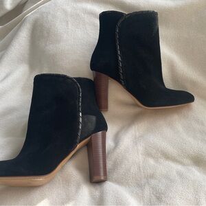 SEZANE Black Suede Heeled Boots